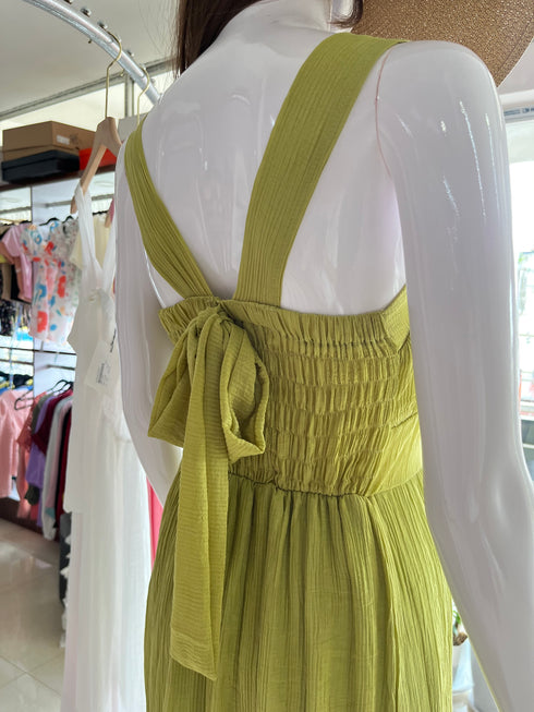 Side Slit Sleeveless Back Bow Decor Long Dresses